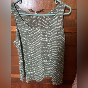 Olive Patterned Sleeveless Top